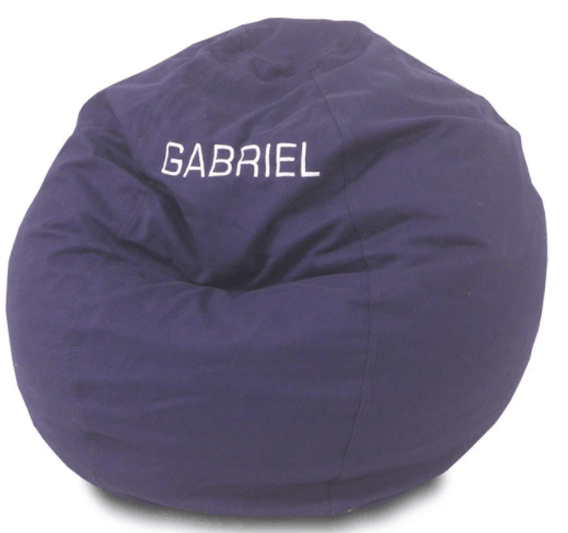 Bean Products Monogrammed Cotton Bean Bag Chair
