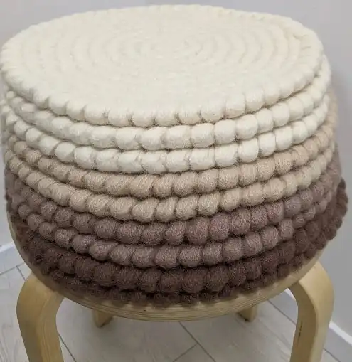 Wool Felt Round Chair Pads by Knitted LT