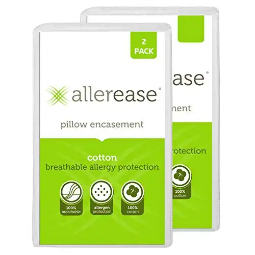 AllerEase 100% Cotton Hypoallergenic Pillow Protectors