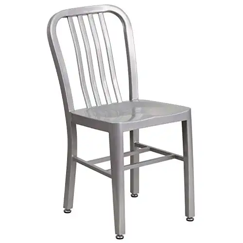 Flash Furniture Silver Metal Indoor/Outdoor Chair