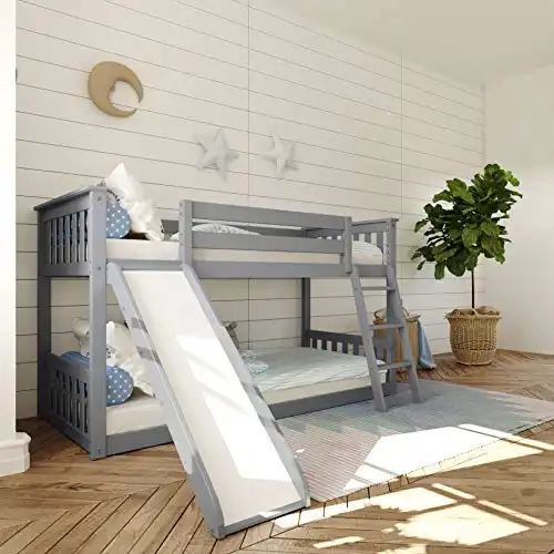 Max & Lily Twin Low Bunk Bed with a Slide