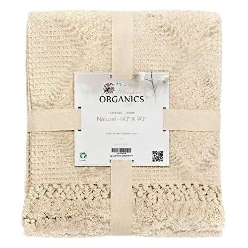 Whisper Organics Organic Cotton Throw Blanket