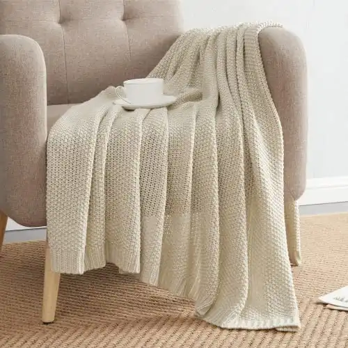 Acrylic Chunky Knitted Throw Blanket