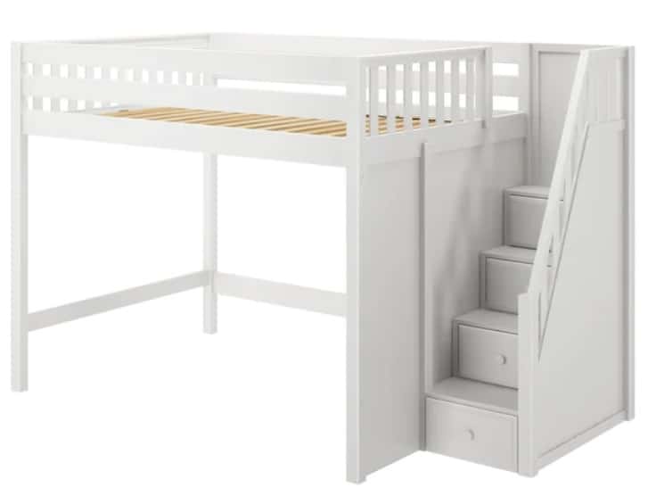 Queen High Loft Bed with Stairs