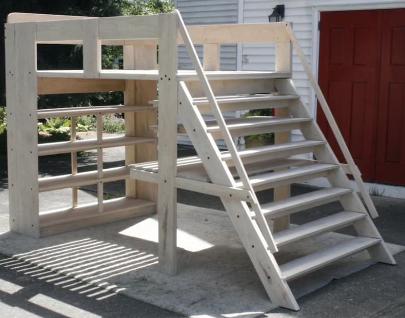 Solid Hardwood Loft Bed by Solid Cherry Herilooms