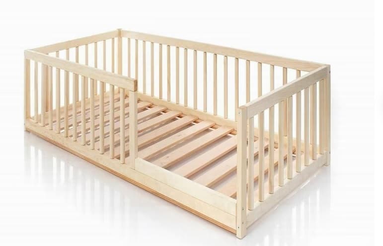 Montessori Floor Bed With Rails
