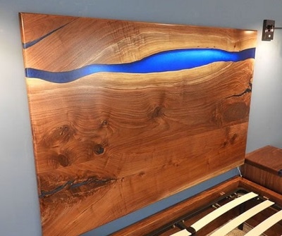 Epoxy Resin Wood Headboard