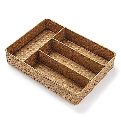 Seagrass Storage Basket with Compartments