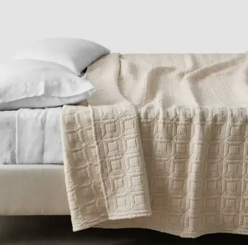 Ayla Organic Cotton Quilted Bed Blanket by The Citizenry