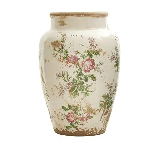 Tuscan Ceramic Floral Print Vase