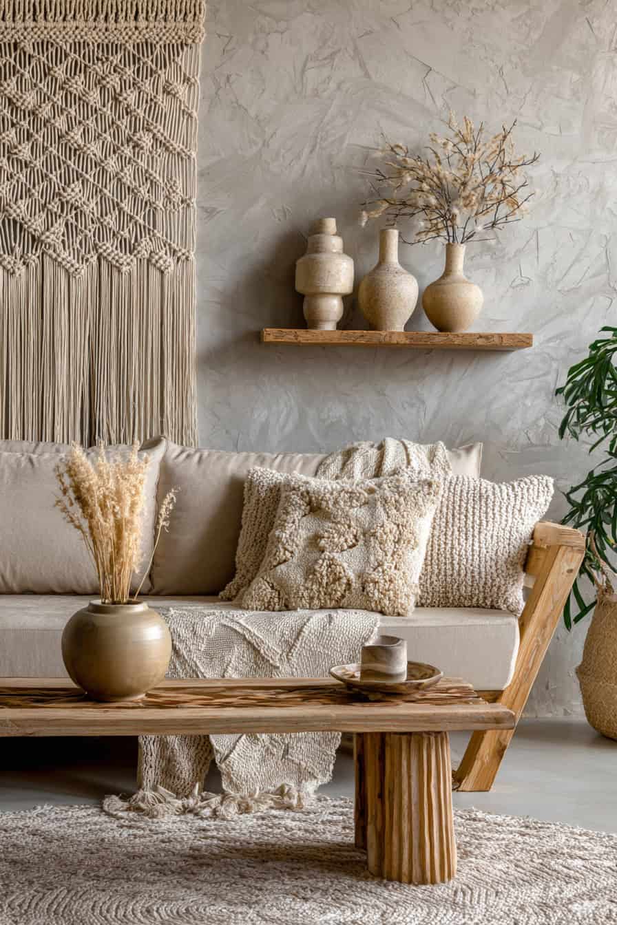 boho accent wall 