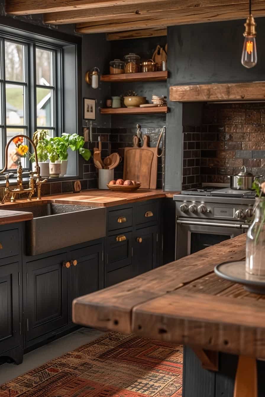 moody farmhouse kitchen