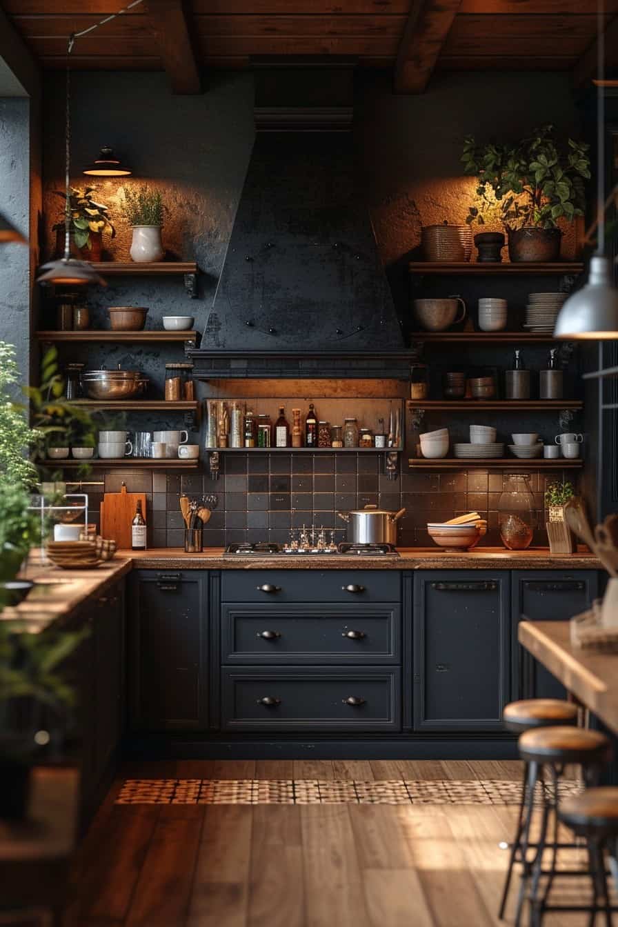 moody farmhouse kitchen
