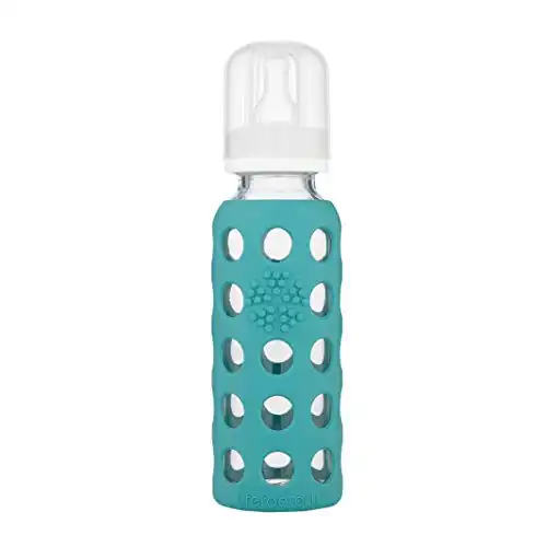 Lifefactory 9-Ounce Glass Baby Bottle with Stage 2 Nipple