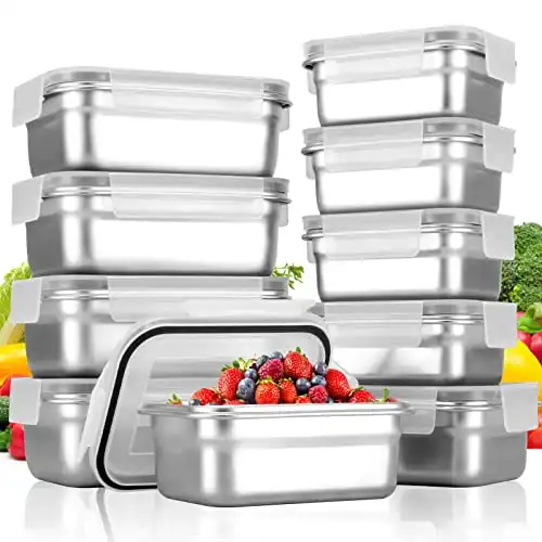 Stainless Steel Food Containers with Lids
