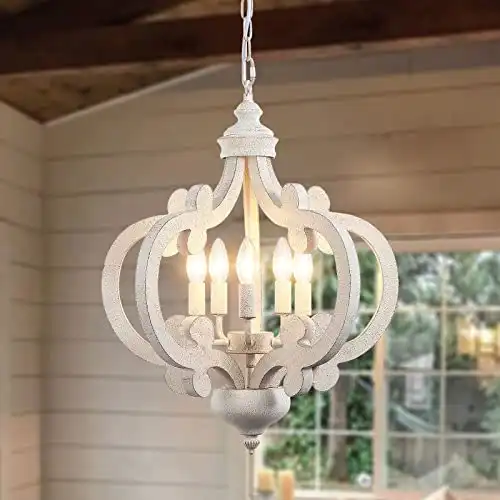 Wooden French Country Chandelier
