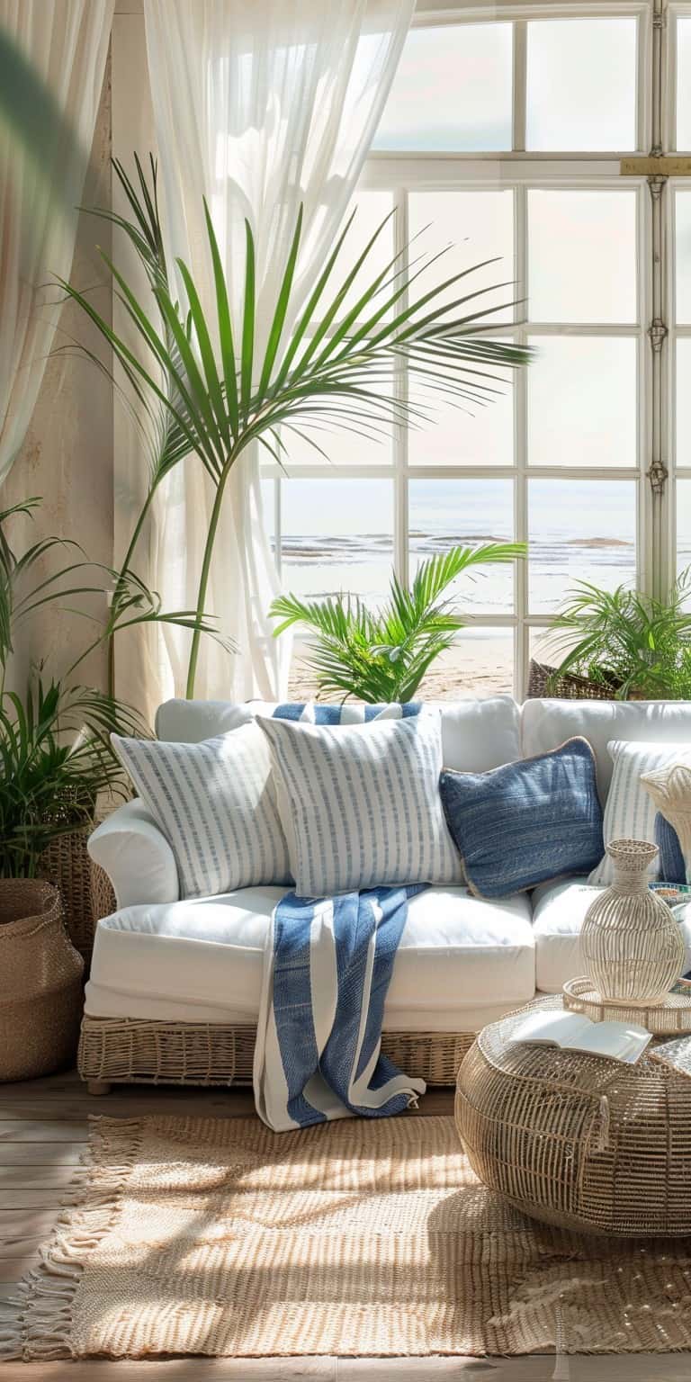 beachy living room