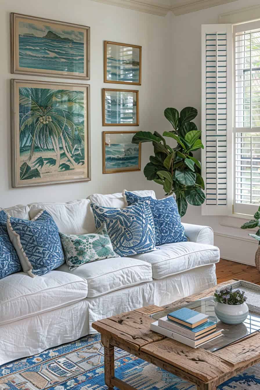 beachy living room