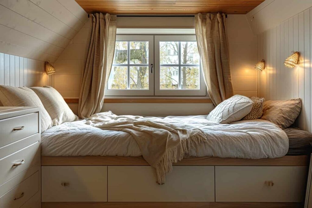 bed under window