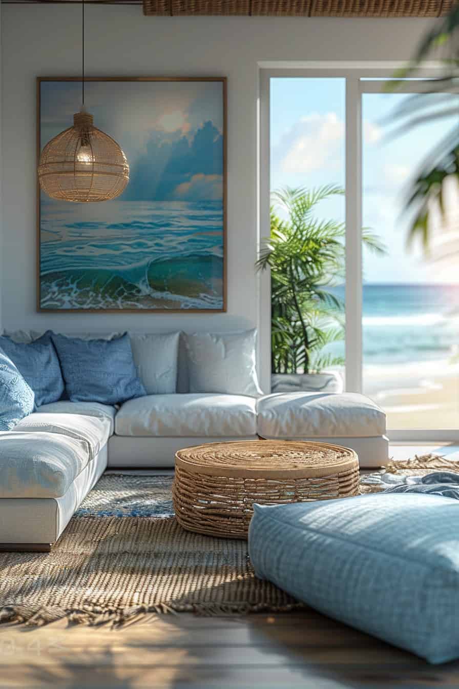 beachy living room