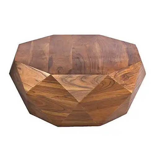 The Urban Port Diamond Shape Acacia Wood Coffee Table
