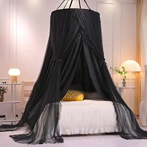 Double Layer Round Dome Canopy Bed Curtain