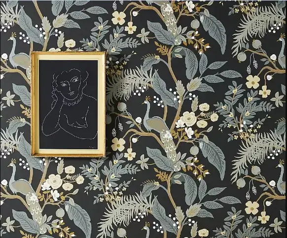 Rifle Paper Co. Peacock Wallpaper by Anthropology