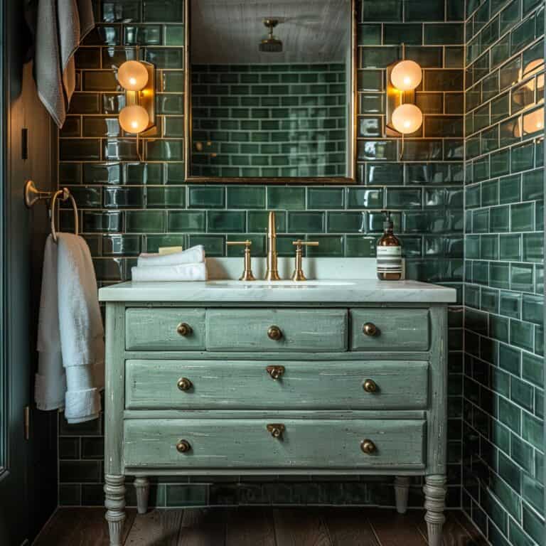 moody vintage bathroom