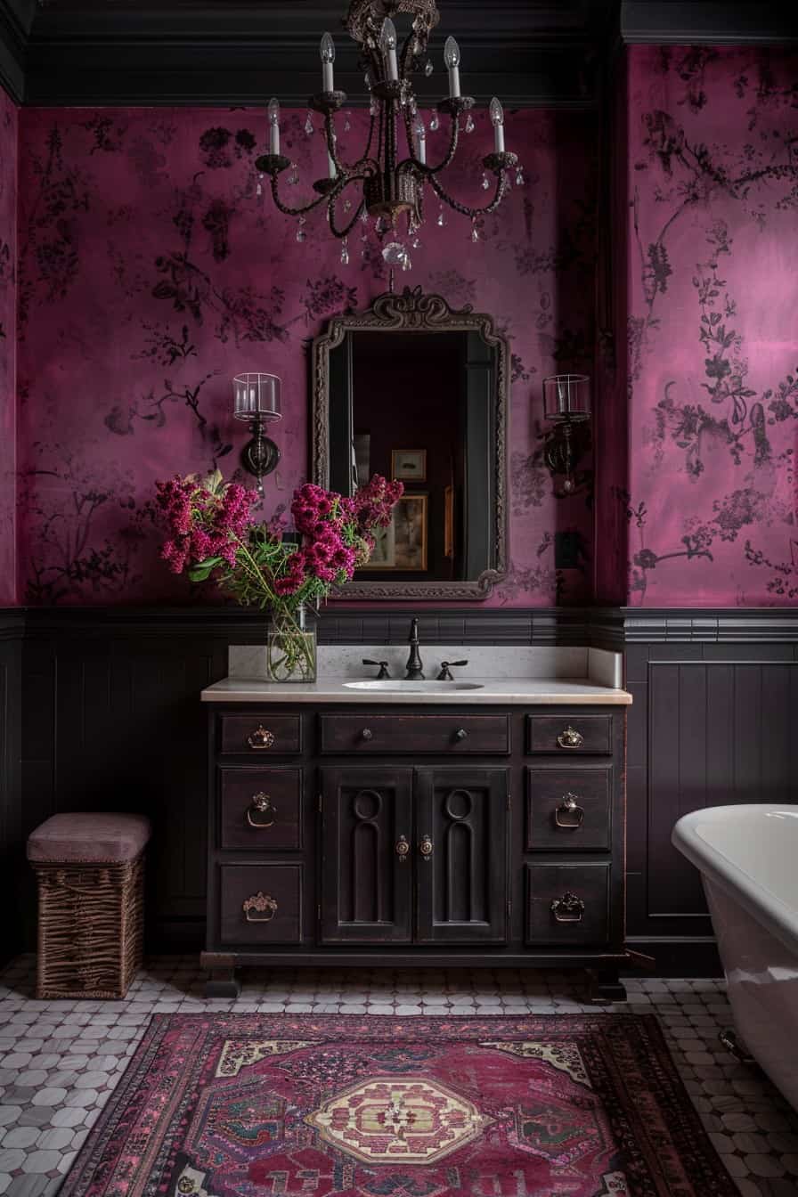 moody vintage bathroom