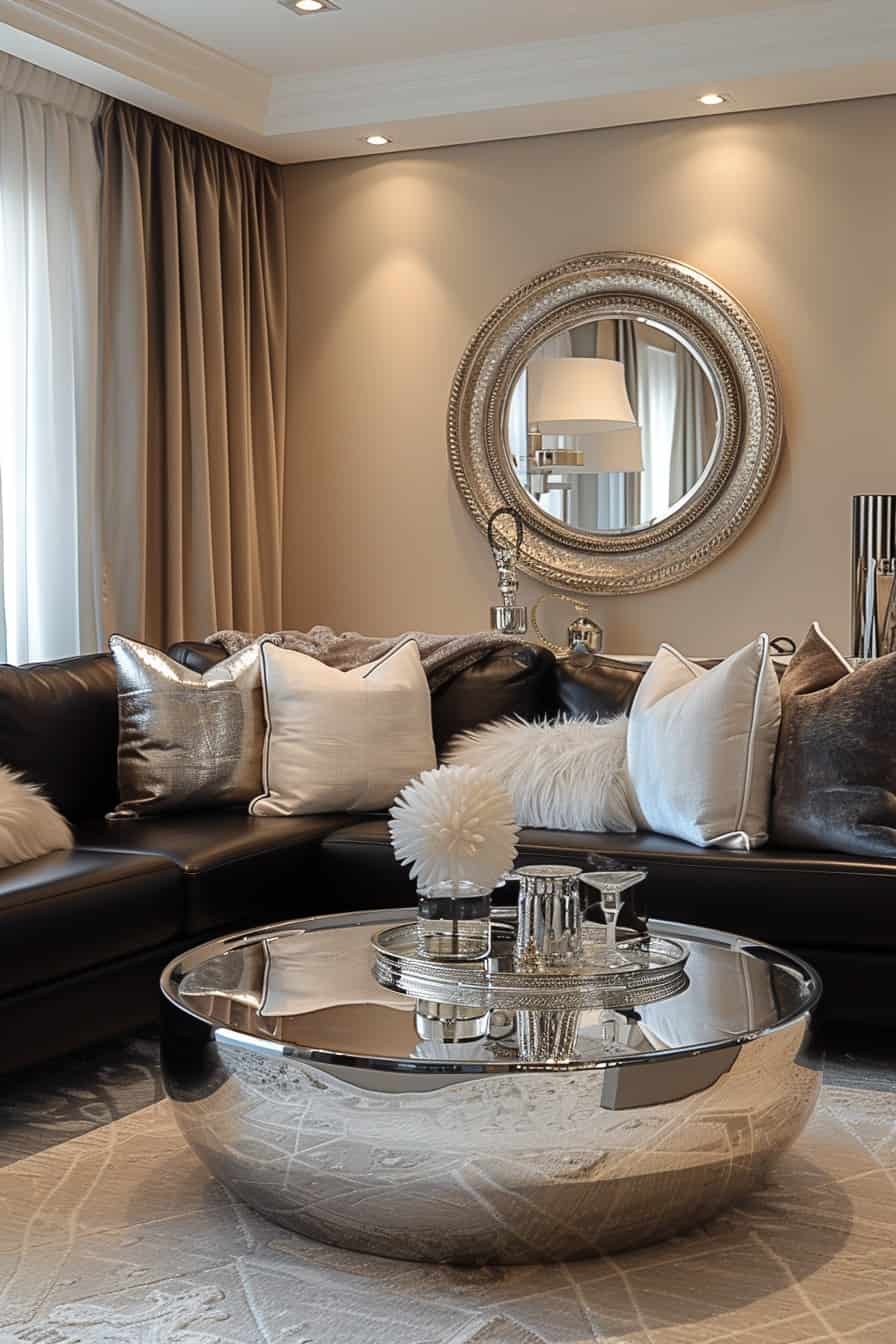 black and brown living room