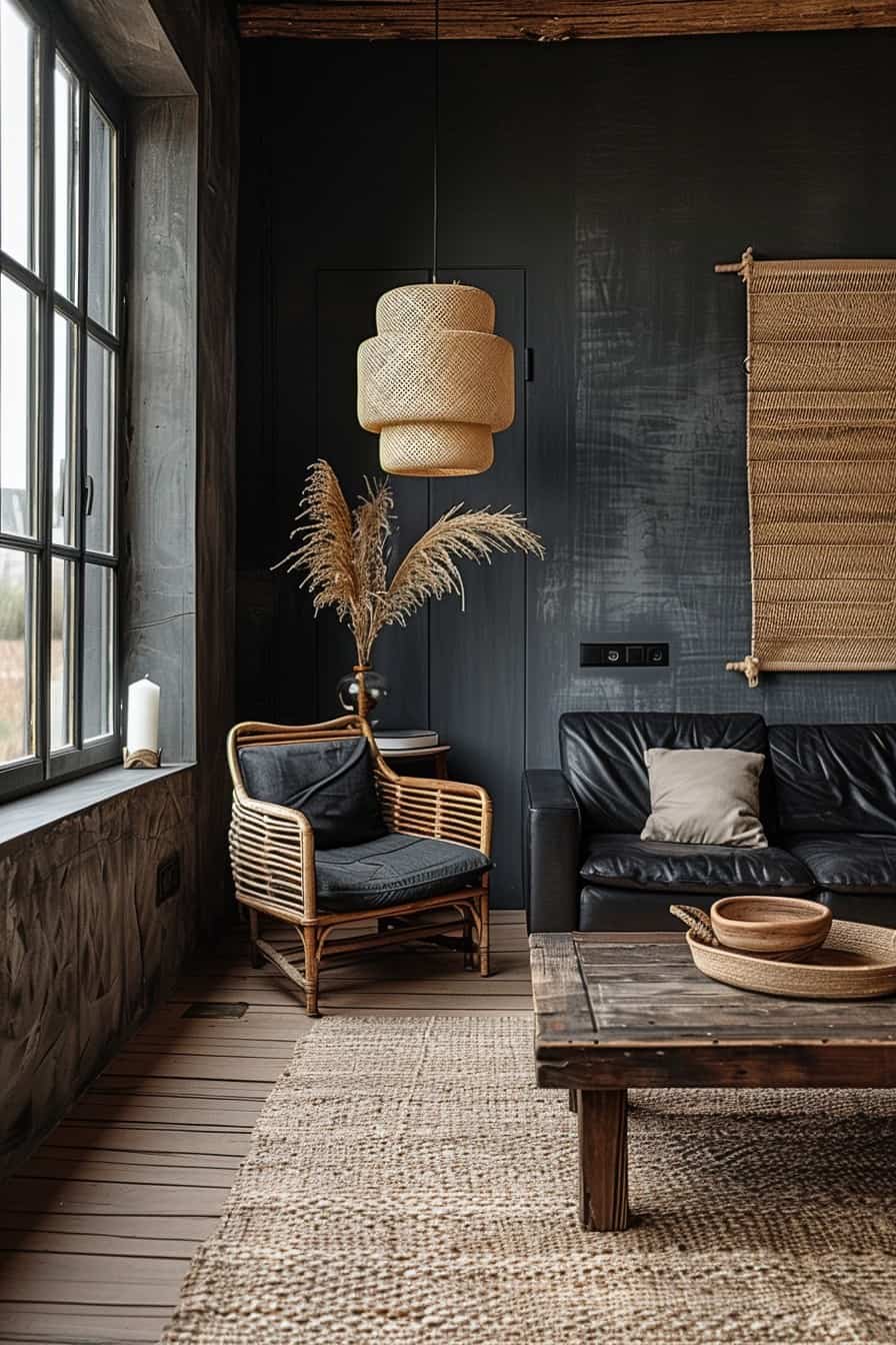 black and brown living room