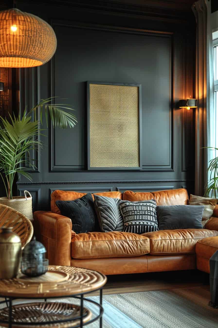 black and brown living room