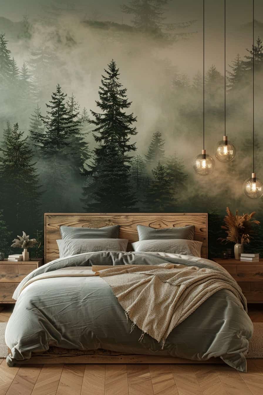 forest-themed bedroom