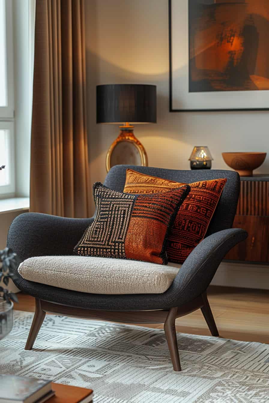 black and brown living room