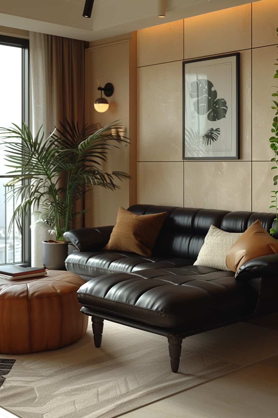 black and brown living room