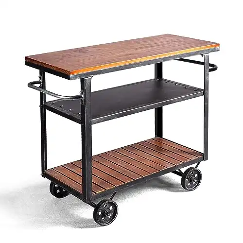 Vintage Rolling Bar Cart on Wheels