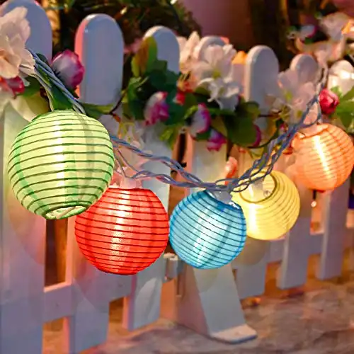 Multicolor Lantern String Lights Outdoor