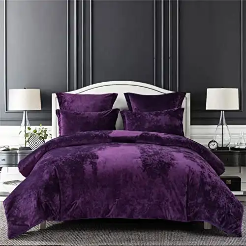 Distressed Velvet Comforter Set