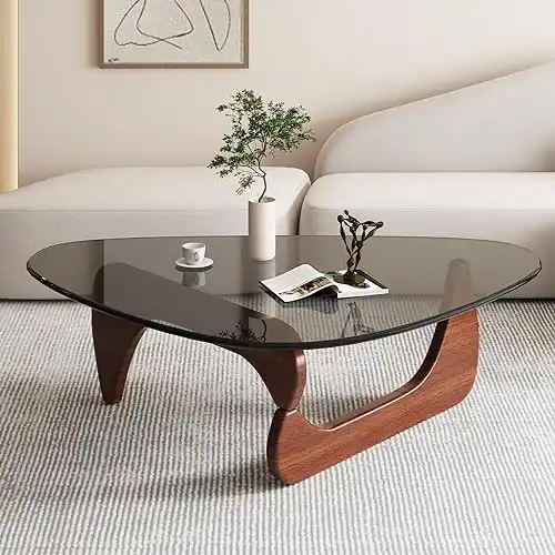 Triangle Coffee Table in Walnut Mid Century Modern