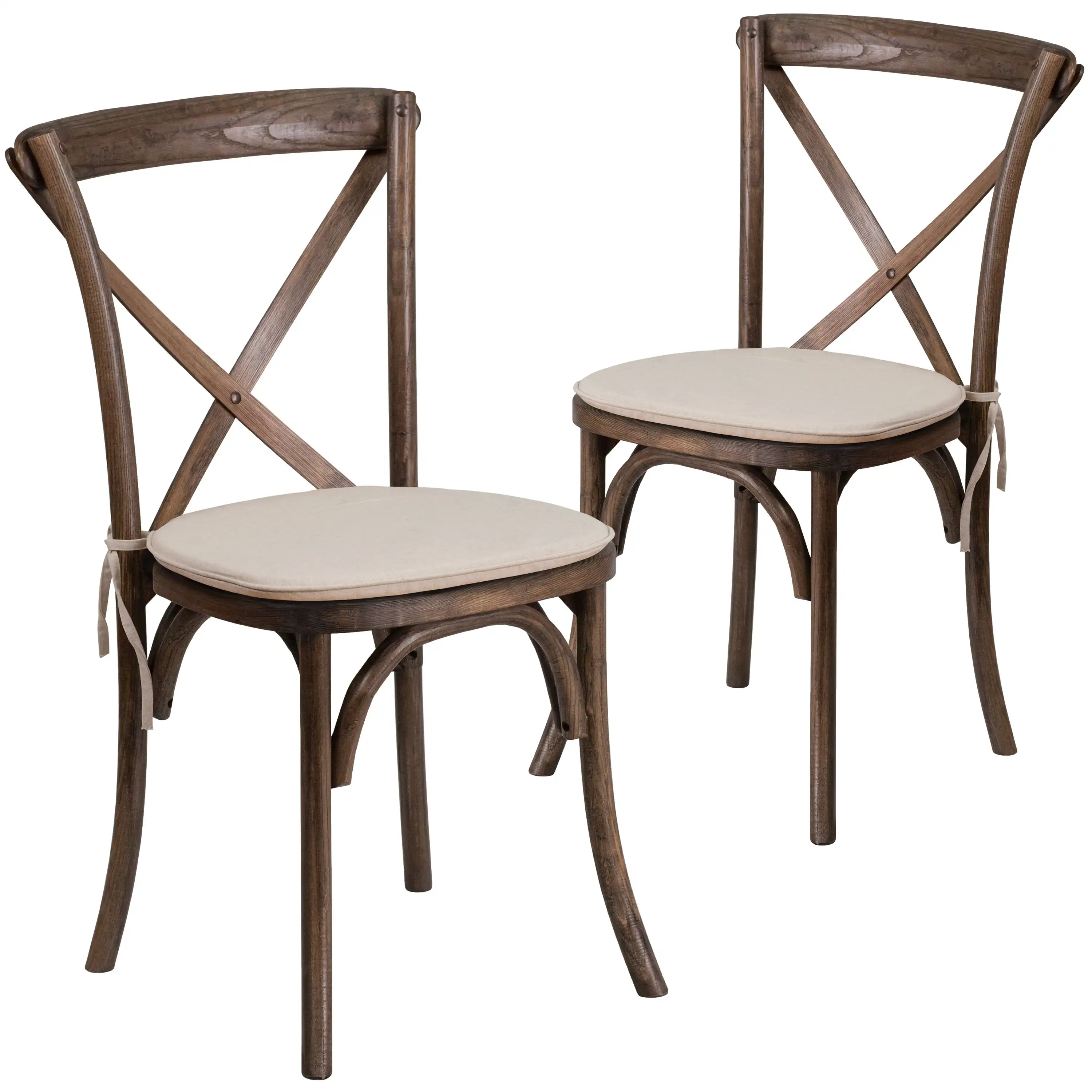 Cross Back Bistro Dining Chair with Cushion