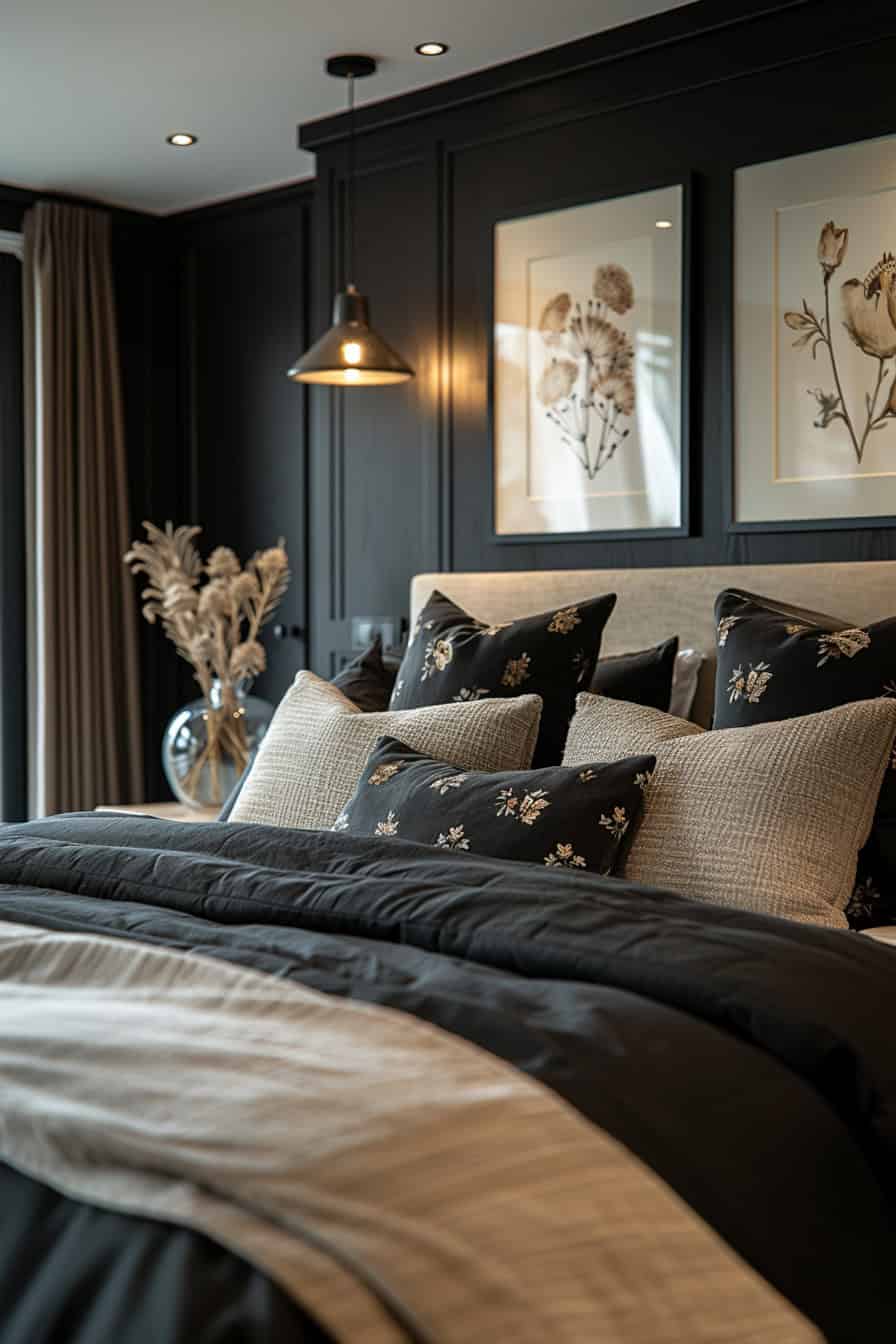 black and neutral bedroom (12)