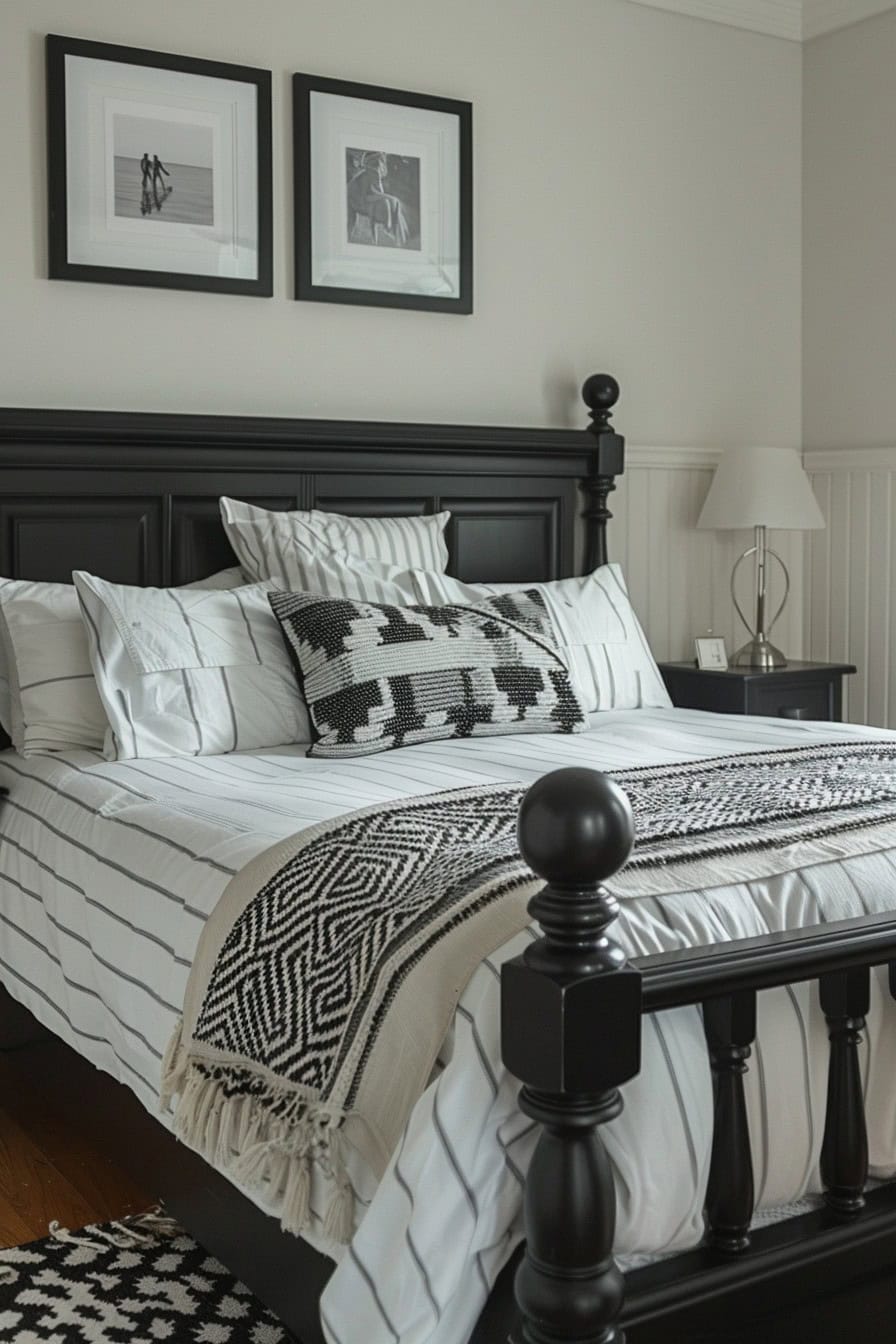 black and neutral bedroom