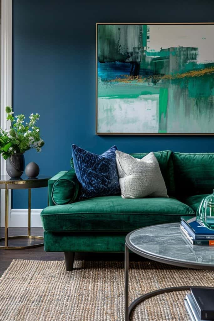 A closer look at Minimal Artistic Green And Blue Living