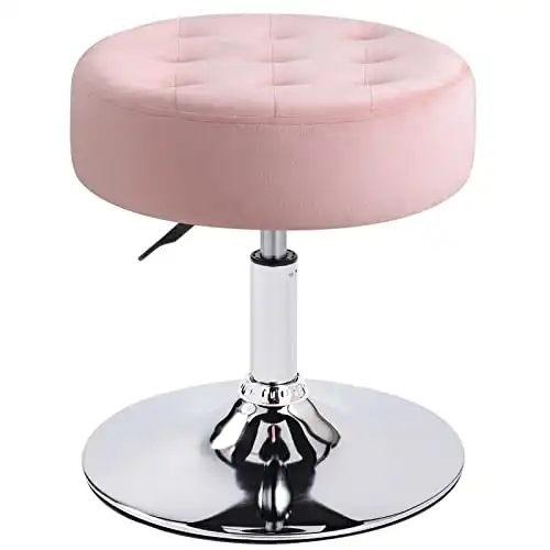 Mid-Century Velvet Tufted Makeup Stool
