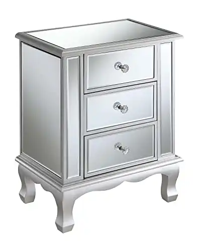 Silver Gold Coast Vineyard Mirrored Night Stand