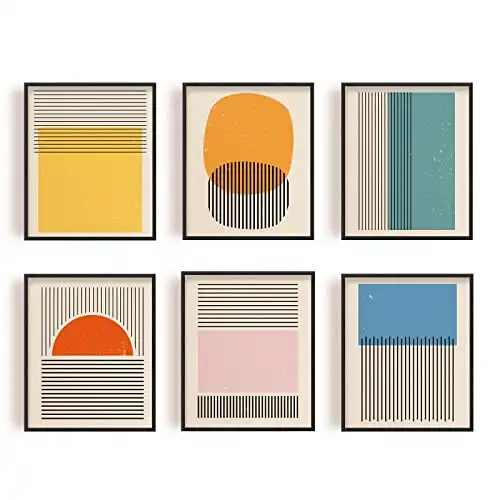 Mid Century Modern Abstract Art Prints Set