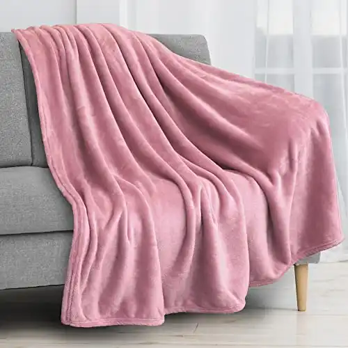 Pink Fleece Throw Blanket