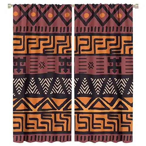 African Mud Cloth Blackout Curtains