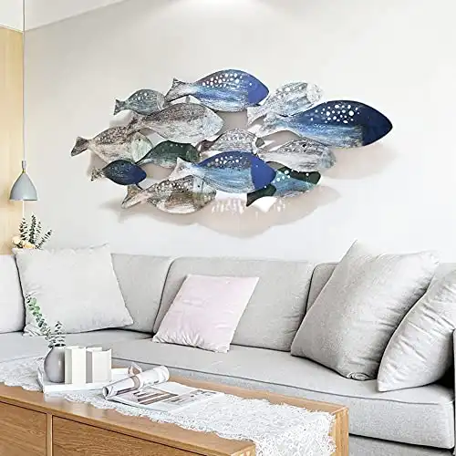 Coastal Ocean Metal Fish Wall Decor