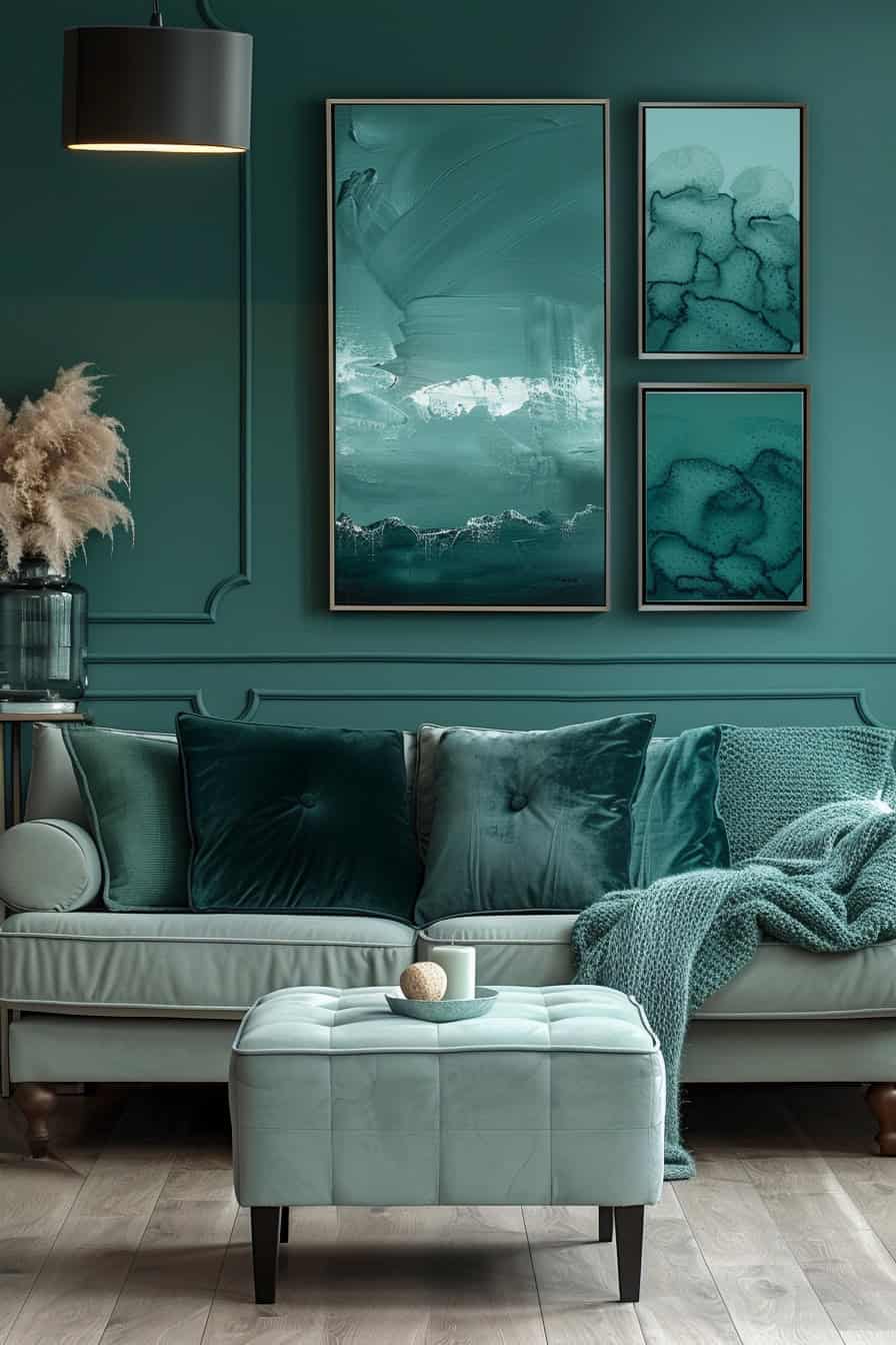 teal living room